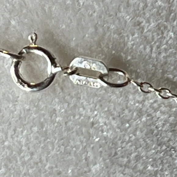 Vintage Sterling Silver Blue Topaz Emerald Cut Glass Pendant On Chain Necklace - Picture 7 of 8